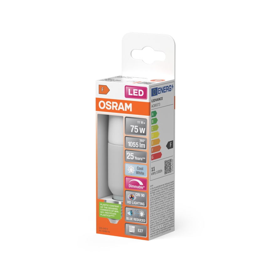 Lâmpada LED regulável STICK E27/11W/230V 4000K IRC 90 - Osram