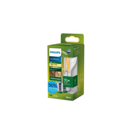 Lâmpada LED regulável ULTRAEFFICIENT VINTAGE Philips A60 E27/5,2W/230V 2700K