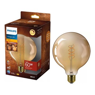Lâmpada LED regulável VINTAGE Philips G125 E27/7,3W/230V 2200K