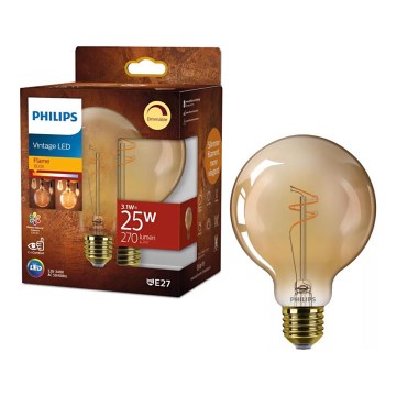 Lâmpada LED regulável VINTAGE Philips G95 E27/3,1W/230V 1800K