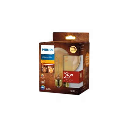 Lâmpada LED regulável VINTAGE Philips G95 E27/3,1W/230V 1800K
