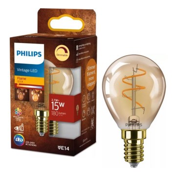 Lâmpada LED regulável VINTAGE Philips P45 E14/2,7W/230V 1800K
