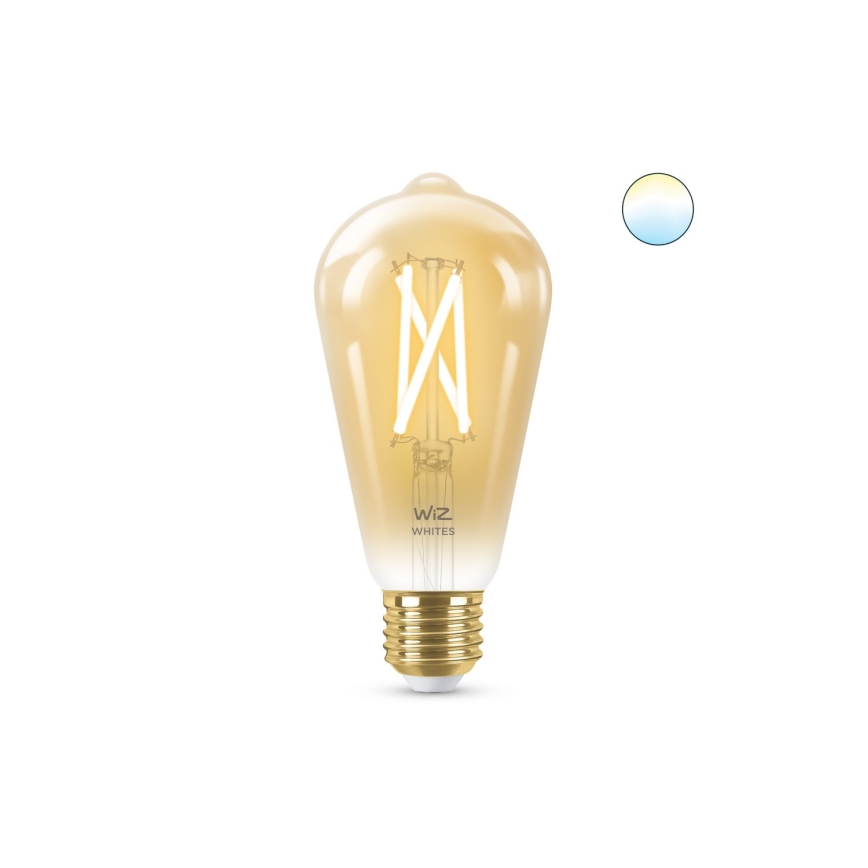 Lâmpada LED regulável VINTAGE FILAMENT ST64 E27/7W/230V 2000-5000K CRI 90 Wi-Fi - WiZ