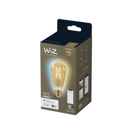 Lâmpada LED regulável VINTAGE FILAMENT ST64 E27/7W/230V 2000-5000K CRI 90 Wi-Fi - WiZ