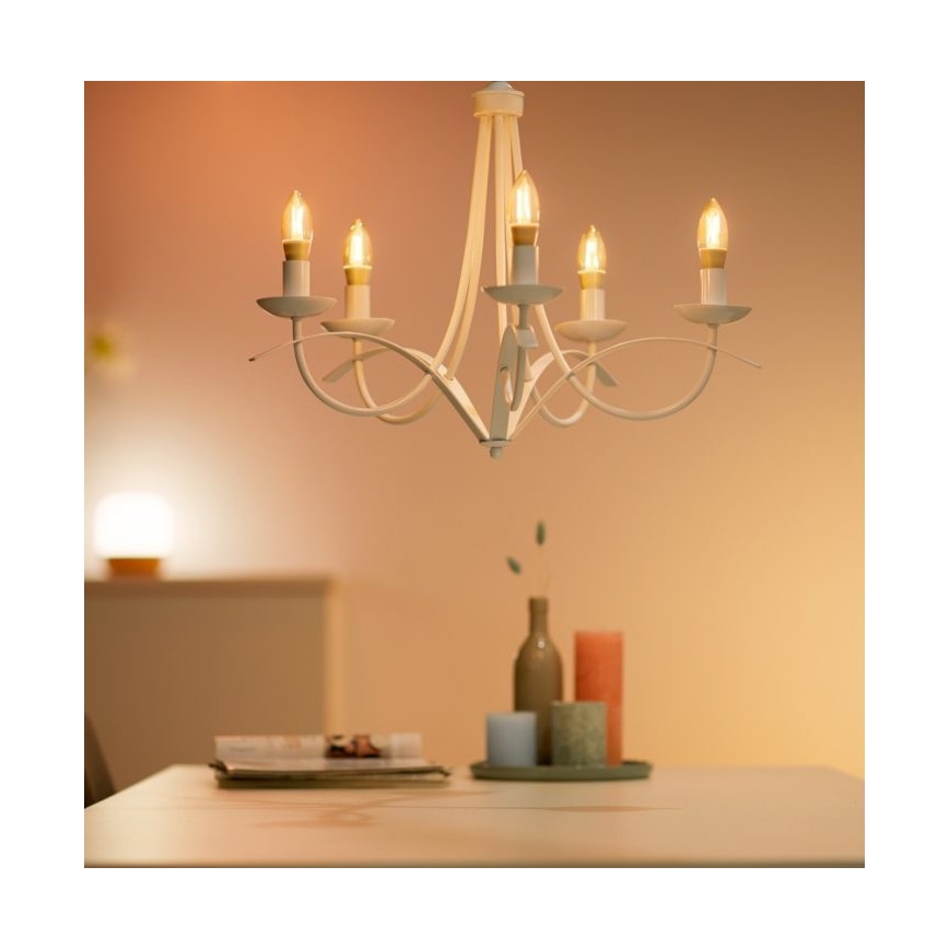 Lâmpada LED Regulável VINTAGEM FILAMENT C35 E14/4,9W/230V 2000-5000K CRI 90 Wi-Fi - WiZ