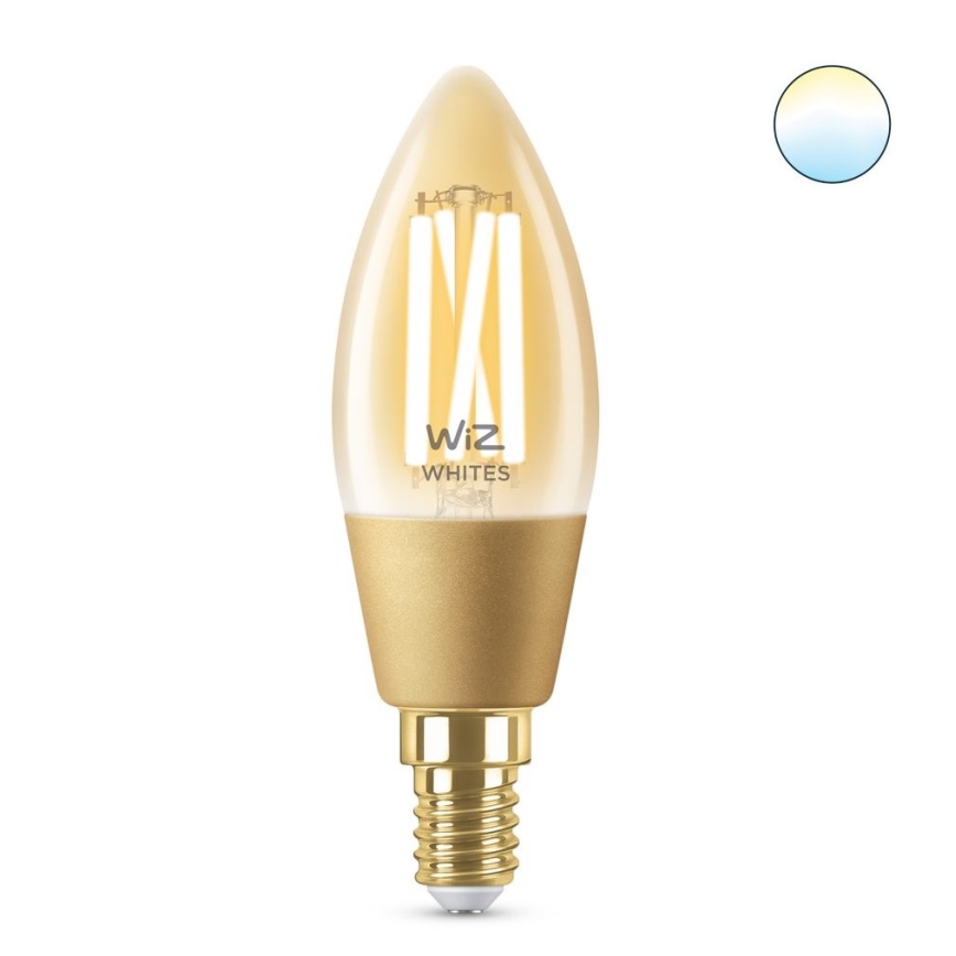 Lâmpada LED Regulável VINTAGEM FILAMENT C35 E14/4,9W/230V 2000-5000K CRI 90 Wi-Fi - WiZ