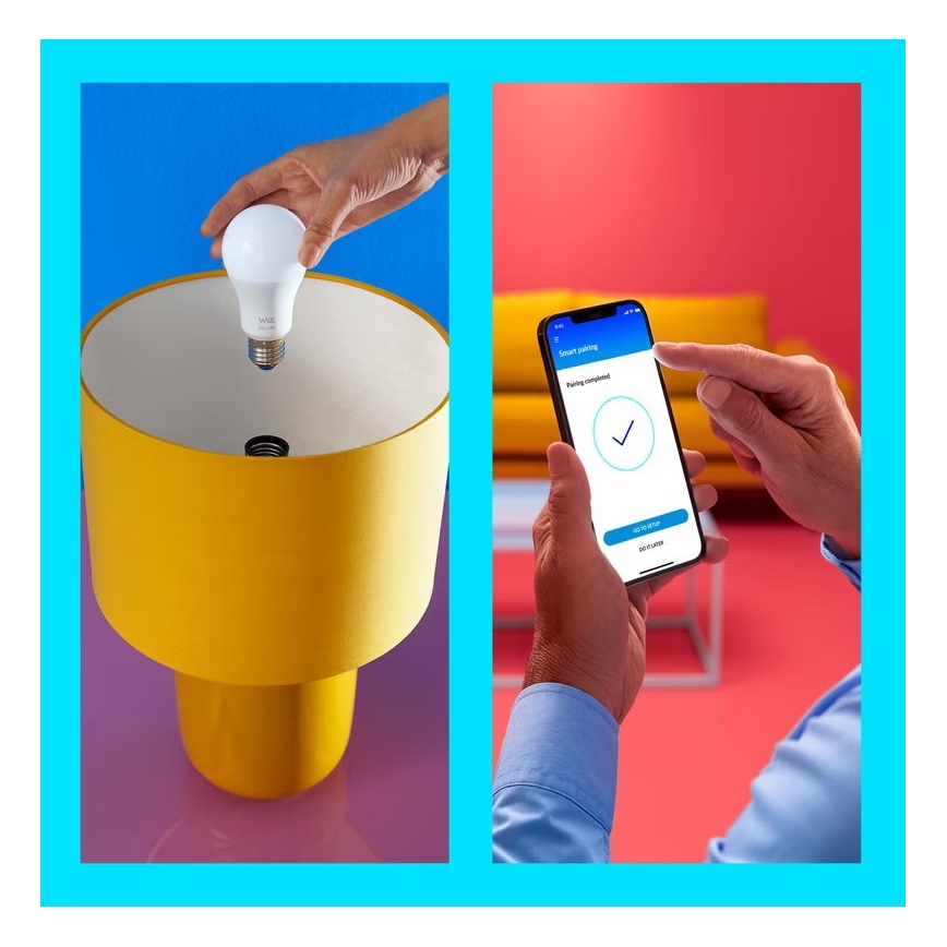 Lâmpada LED RGB com regulação A60 E27/8,5W/230V 2200-6500K Wi-Fi - WiZ