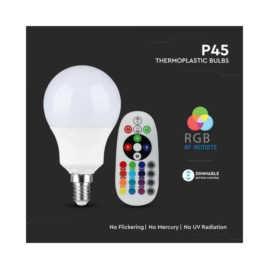 Lâmpada LED RGB com regulação E14/3,5W/230V 4000K + CR