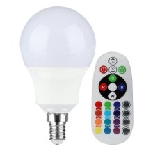 Lâmpada LED RGB com regulação E14/3,5W/230V 6400K + CR