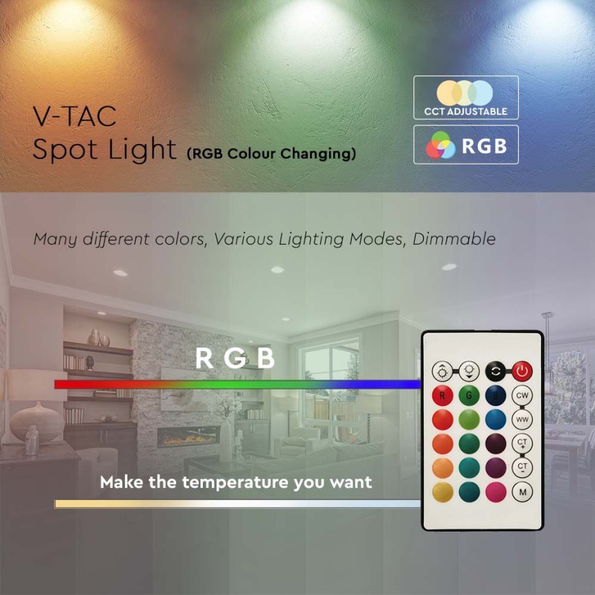 Lâmpada LED RGB com regulação P45 E14/4,8W/230V 3000K + controlo remoto