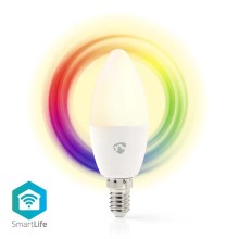 Lâmpada LED RGB com regulação Smartlife E14/4,9W/230V Wi-Fi 2700-6500K