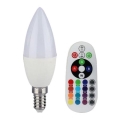 Lâmpada LED RGB dimerizável E14/3,5W/230V 6400K + controlo remoto
