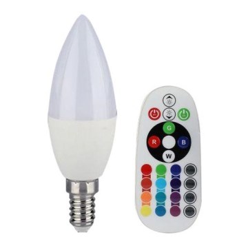 Lâmpada LED RGB dimerizável E14/3,5W/230V 6400K + controlo remoto