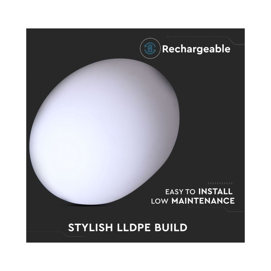 Lâmpada exterior LED RGB regulável LED/1W/5V 1000 mAh 20cm IP67 + comando à distância