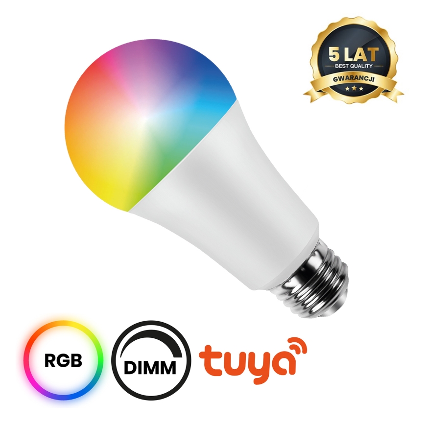 Lâmpada LED RGB Regulável A70 E27/11W/230V 2700-6500K Wi-Fi Tuya