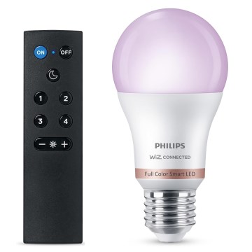 Lâmpada LED RGB regulável Philips SMART A60 E27/8,5W/230V 2200-6500K + comando remoto