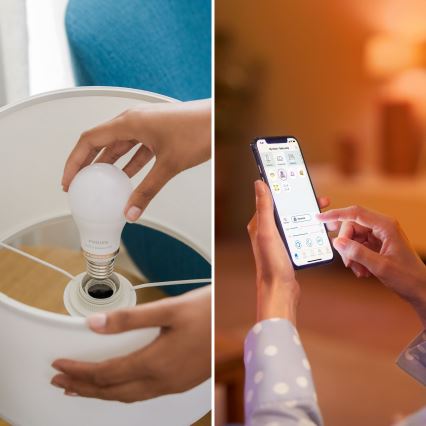 Lâmpada LED RGB regulável Philips SMART A60 E27/8,5W/230V 2200-6500K + comando remoto