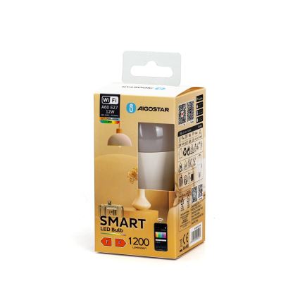 Lâmpada LED RGBW com regulação A60 E27/12W/230V 2700-6500K Wi-Fi - Aigostar