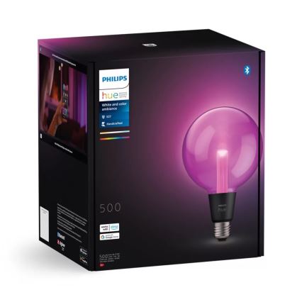 Lâmpada LED RGBW com regulação Philips Hue White And Color Ambiance G125 E27/6,8W/230V 2000-6500K