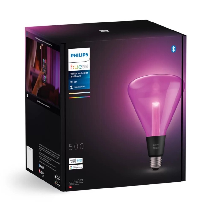 Lâmpada LED RGBW com regulação Philips Hue White And Color Ambiance E27/6,8W/230V 2000-6500K