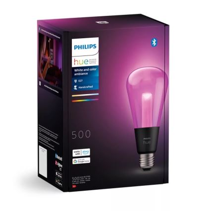 Lâmpada LED RGBW com regulação Philips Hue White And Color Ambiance E27/6,8W/230V 2000-6500K