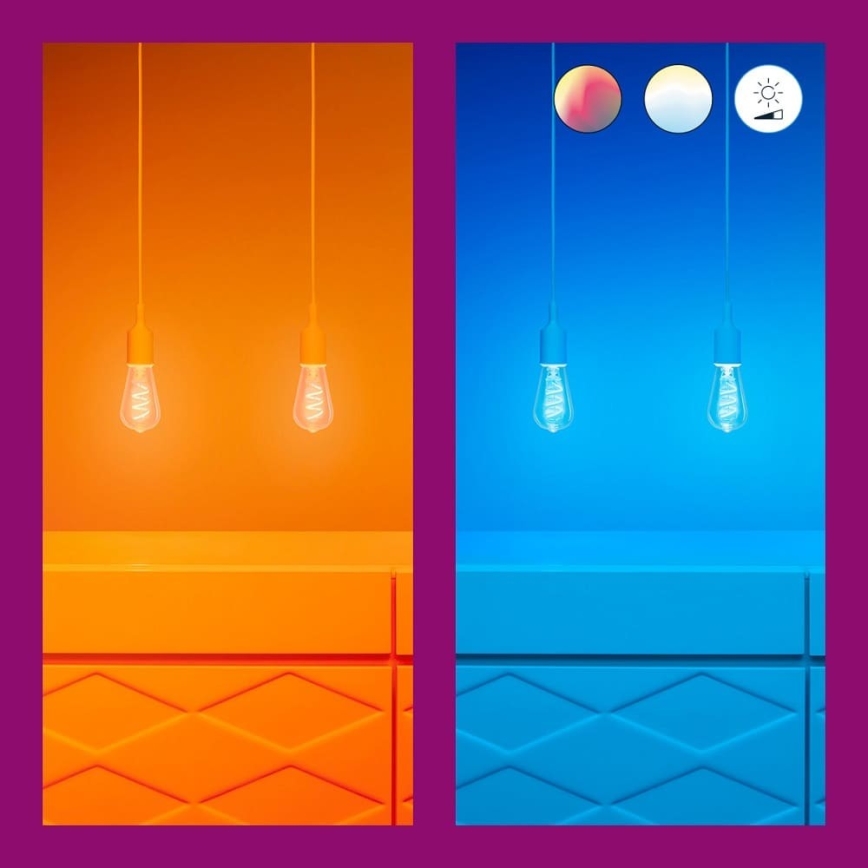 Lâmpada LED RGBW com regulação ST64 E27/6,3W/230V 2200-6500K Wi-Fi - WiZ