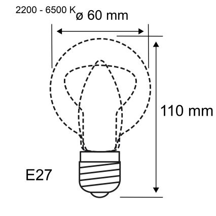 Lâmpada LED RGBW dimerizável FILAMENT E27/6,3W/230V 2200-6500K - Paulmann 29156
