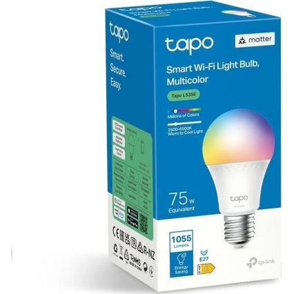 Lâmpada LED RGBW dimerizável MATTER A60 E27/8,6W/230V 2500-6500K Wi-Fi - TP-Link