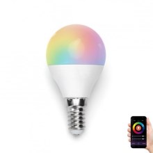 Lampada LED RGBW G45 E14/5W/230V 3000-6500K Wi-Fi - Aigostar