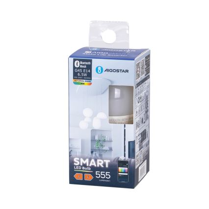 Lâmpada LED RGBW com regulação G45 E14/6,5W/230V 2700-6500K - Aigostar