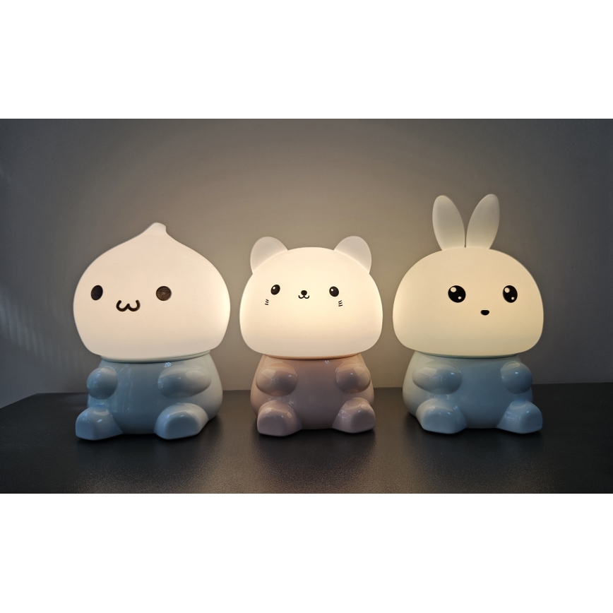 Lâmpada infantil tátil LED RGBW LED/1W/5V USB 1200 mAh gato