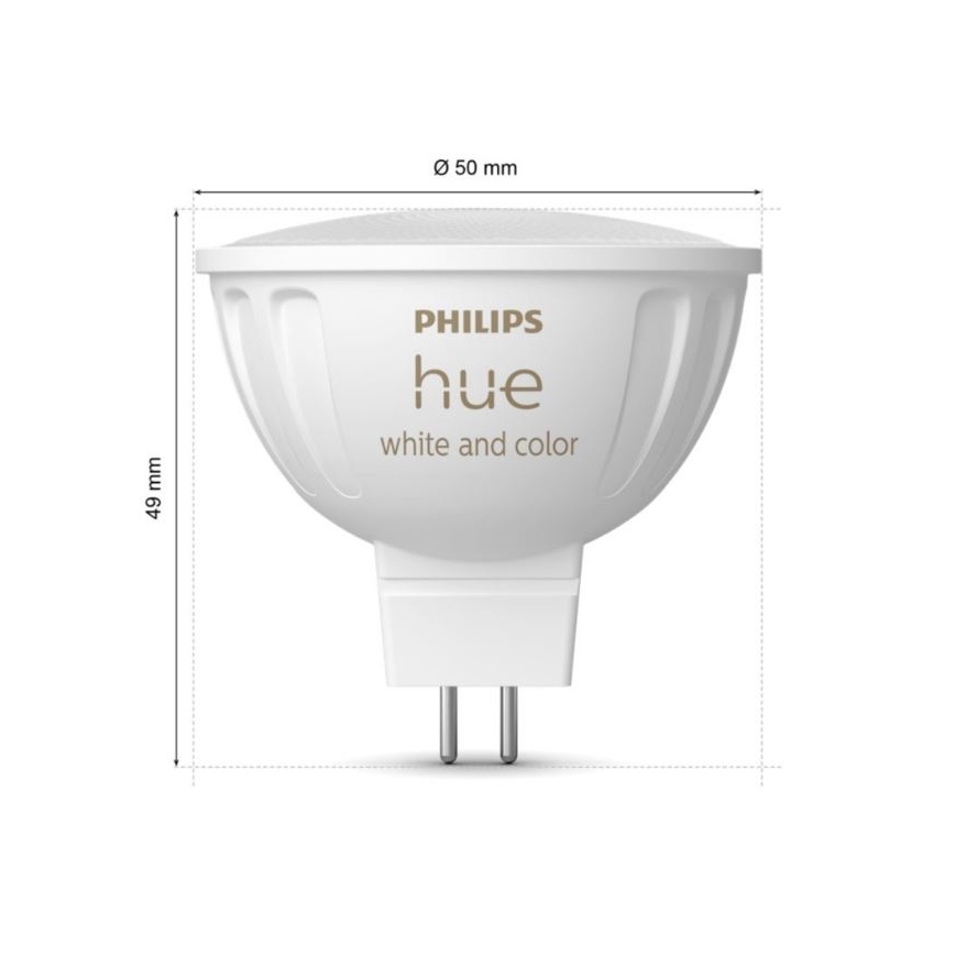 Lâmpada LED RGBW Regulável Philips Hue White And Color Ambiance GU5,3/MR16/6,3W/12V 2000-6500K