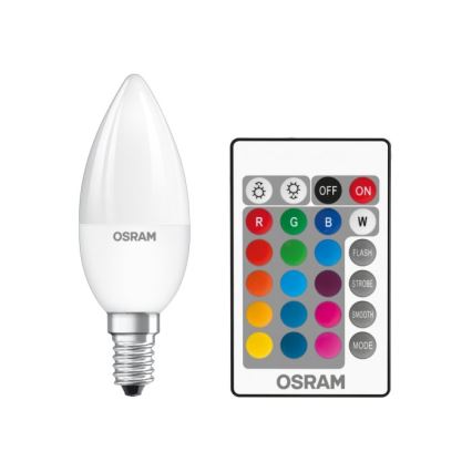 Lâmpada LED RGBW regulável STAR E14/4,5W/230V 2700K + controlo remoto - Osram