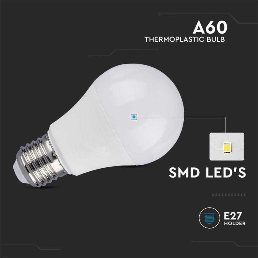 Lâmpada LED SAMSUNG CHIP A60 E27/8,5W/230V 6500K