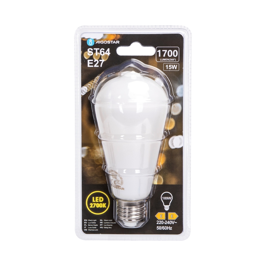 Lâmpada LED ST64 E27/15W/230V 2700K - Aigostar