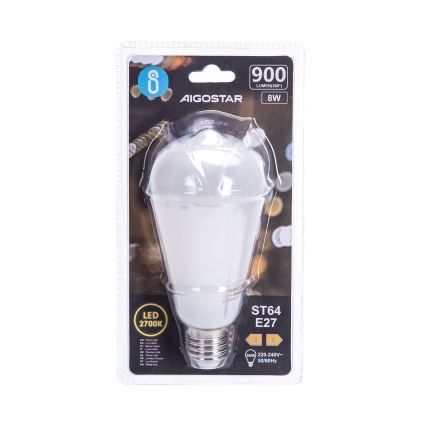 Lâmpada LED ST64 E27/8W/230V 2700K - Aigostar