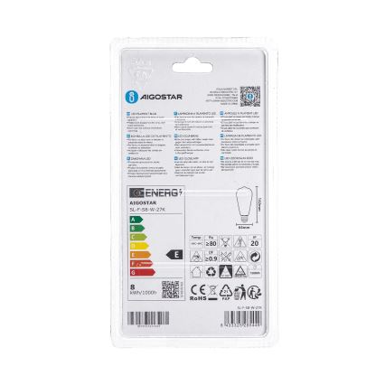 Lâmpada LED ST64 E27/8W/230V 2700K - Aigostar