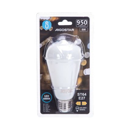 Lâmpada LED ST64 E27/8W/230V 330° 6500K - Aigostar