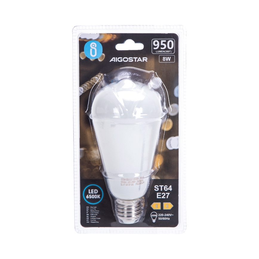 Lâmpada LED ST64 E27/8W/230V 330° 6500K - Aigostar