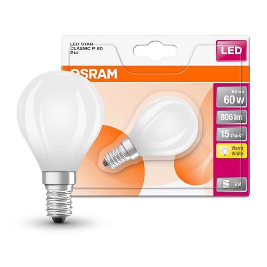 Lâmpada LED STAR E14/6,5W/230V 2700K - Osram