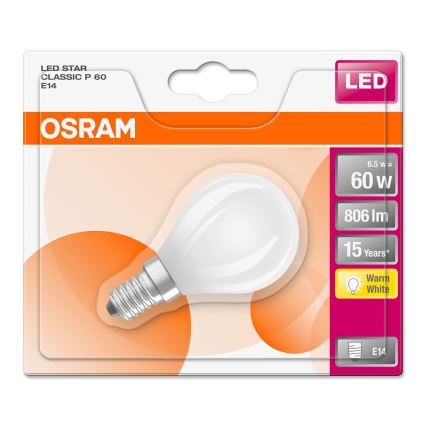 Lâmpada LED STAR E14/6,5W/230V 2700K - Osram