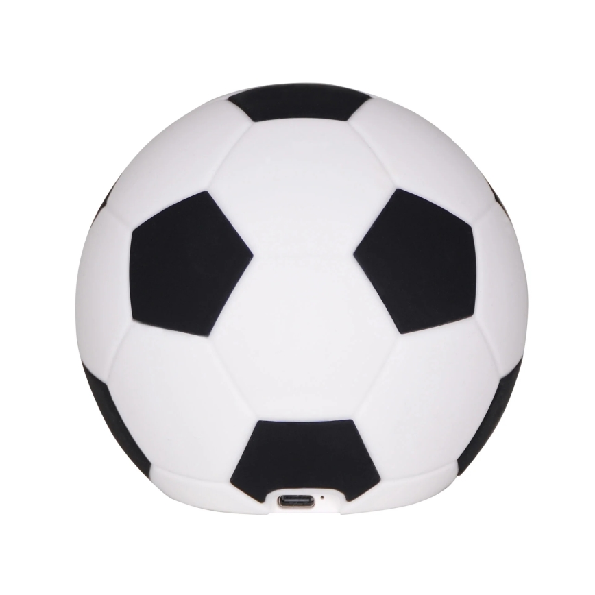 Lâmpada infantil tátil LED regulável FOOTBALL LED/2W/5V USB 1200 mAh branco/preto