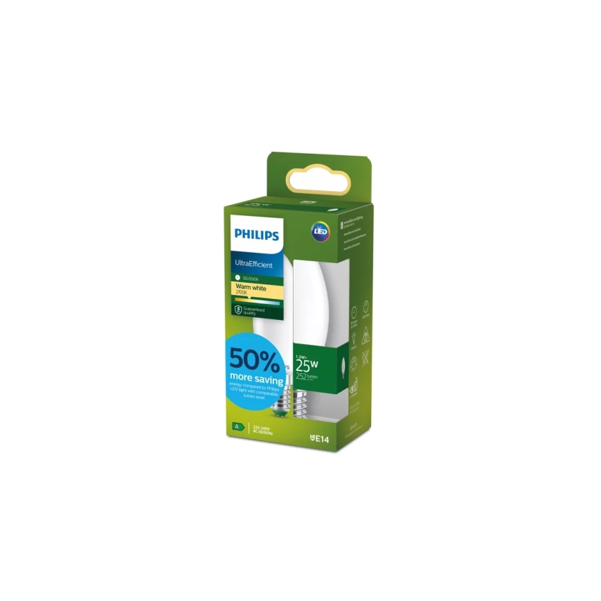 Lâmpada LED ULTRAEFFICIENT Philips B35 E14/1,2W/230V 2700K