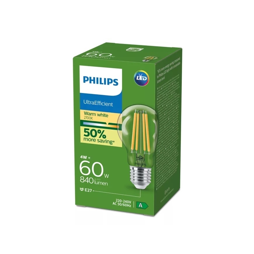 Lâmpada LED ULTRAEFFICIENT VINTAGE Philips E27/4W/230V 2700K