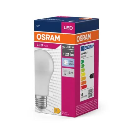 Lâmpada LED VALUE A100 E27/13W/230V 4000K - Osram