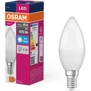 Lâmpada LED VALUE B40 E14/4,9W/230V 6500K - Osram