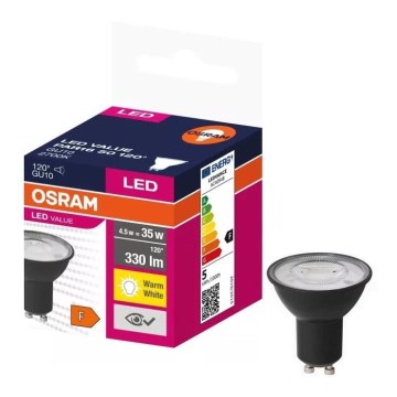 Lâmpada LED VALUE PAR16 GU10/4,5W/230V 2700K 120° preto - Osram