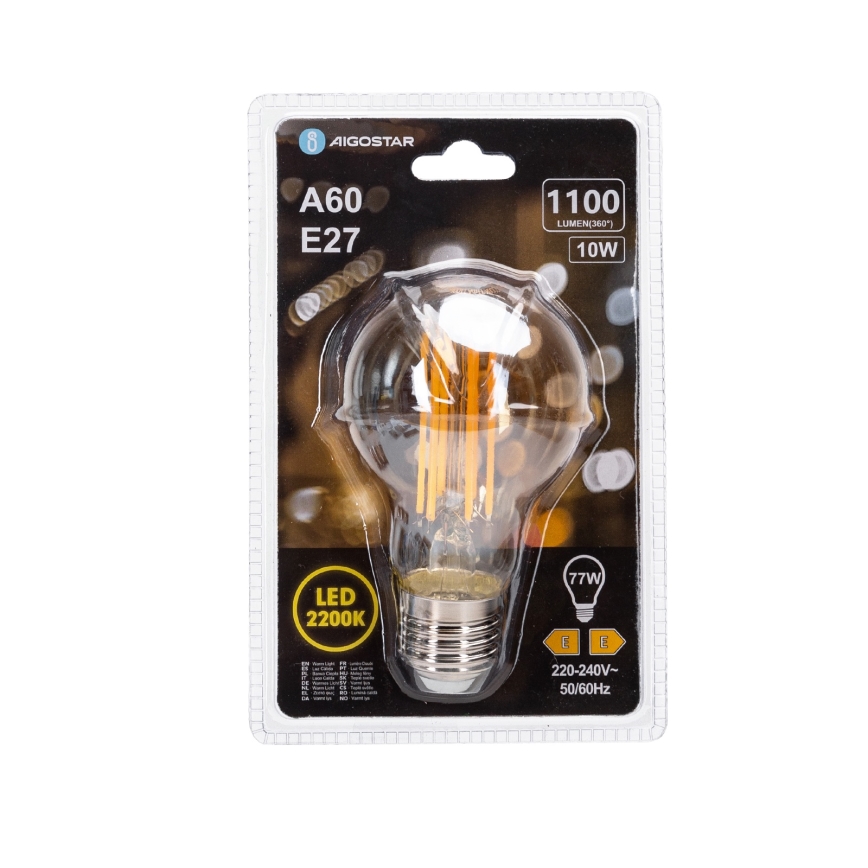 Lâmpada LED VINTAGE A60 E27/10W/230V 2200K - Aigostar