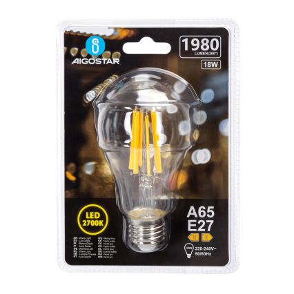 Lâmpada LED VINTAGE A65 E27/18W/230V 2700K - Aigostar