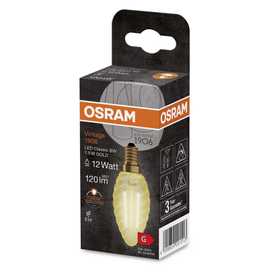 Lâmpada LED VINTAGE E14/1,5W/230V 2400K - Osram